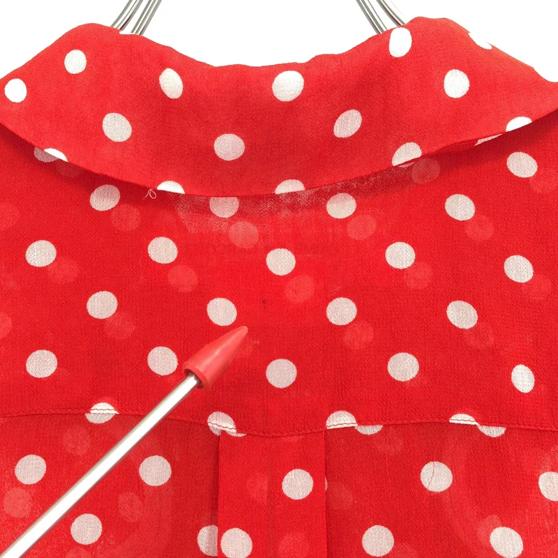 COMME des GARCONS COMME des GARCONS / コムコム | 2014SS | 洗い加工 ドットプリントフリル シャツ | S | レディース