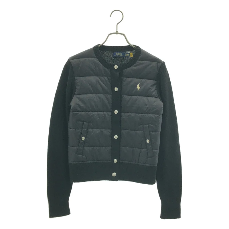 POLO RALPH LAUREN / ポロラルフローレン | 中綿 ワンポイントポニー ロゴボタン ニット ジャケット | XS | レディース