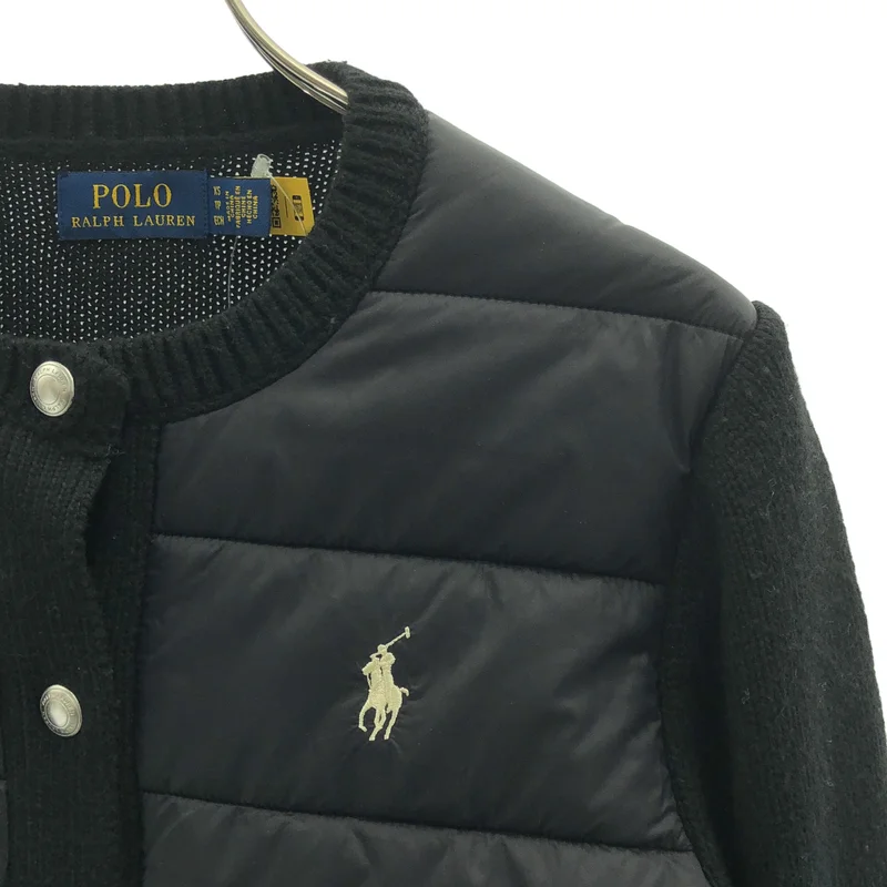 POLO RALPH LAUREN / ポロラルフローレン | 中綿 ワンポイントポニー ロゴボタン ニット ジャケット | XS | レディース