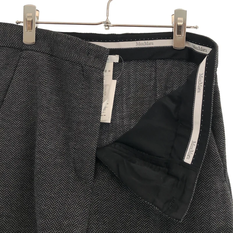 Max Mara / マックスマーラ | ウール ヘリンボーン ワイドパンツ | 42 | レディース