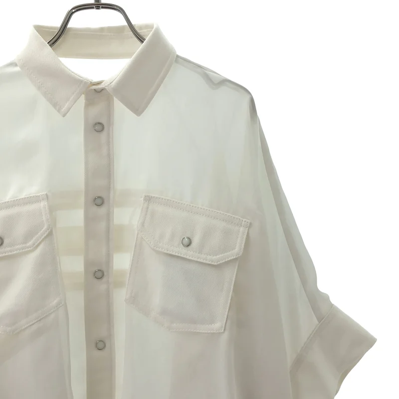 sacai / サカイ | 2025SS | Denim Print Shirt シャツ_半袖 25-07825 | 1 | レディース