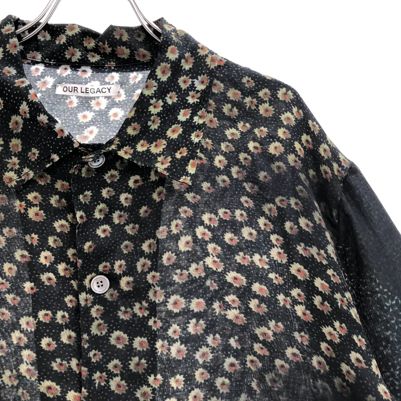 OUR LEGACY / アワーレガシー | BOX SHIRT SHORTSLEEVE シルク混 総柄 半袖シャツ | 50 | メンズ
