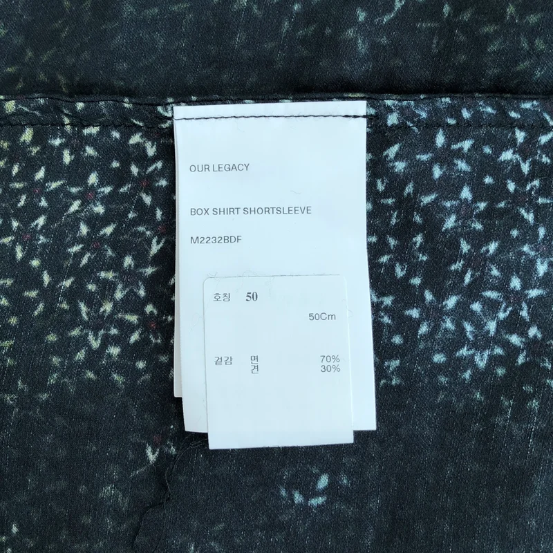 OUR LEGACY / アワーレガシー | BOX SHIRT SHORTSLEEVE シルク混 総柄 半袖シャツ | 50 | メンズ