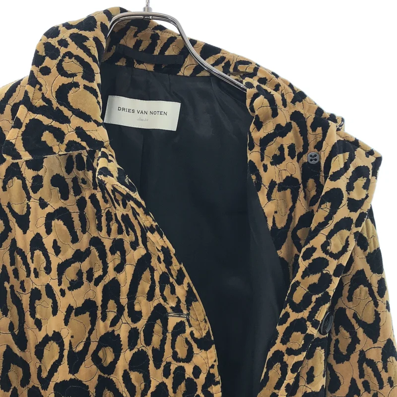 DRIES VAN NOTEN / ドリスヴァンノッテン | 2020AW | ベルベット レオパード ベルテッドコート | 34 | レディース