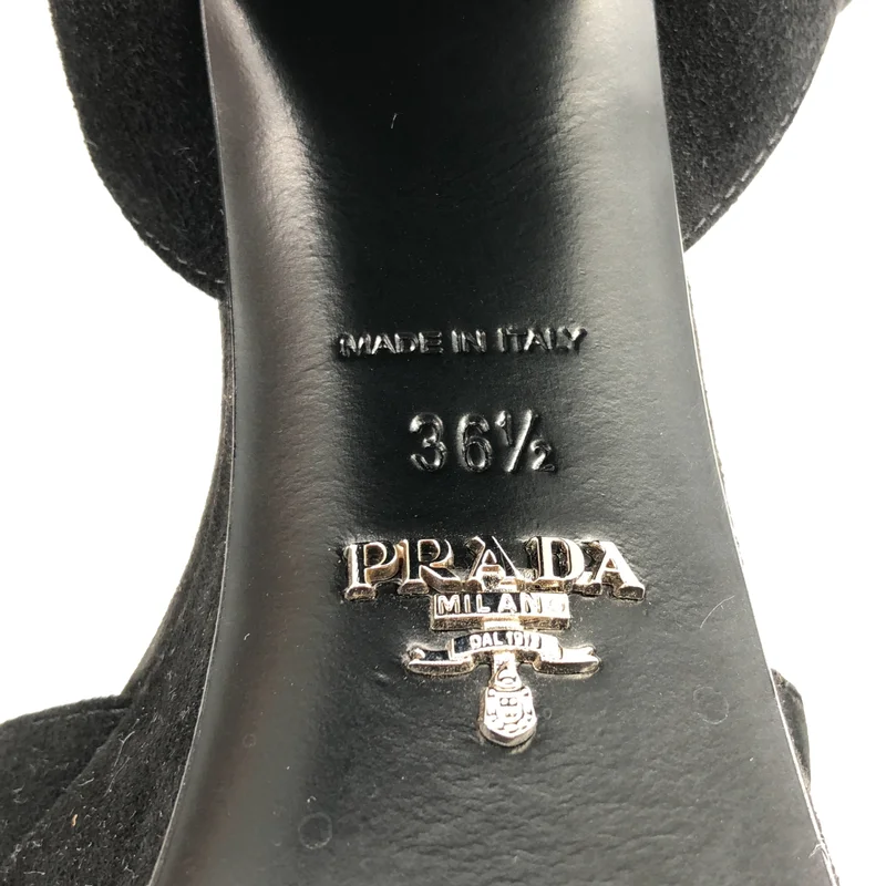 PRADA / プラダ | スエード クロスストラップ プラットフォーム サンダル | 36 1/2 | レディース