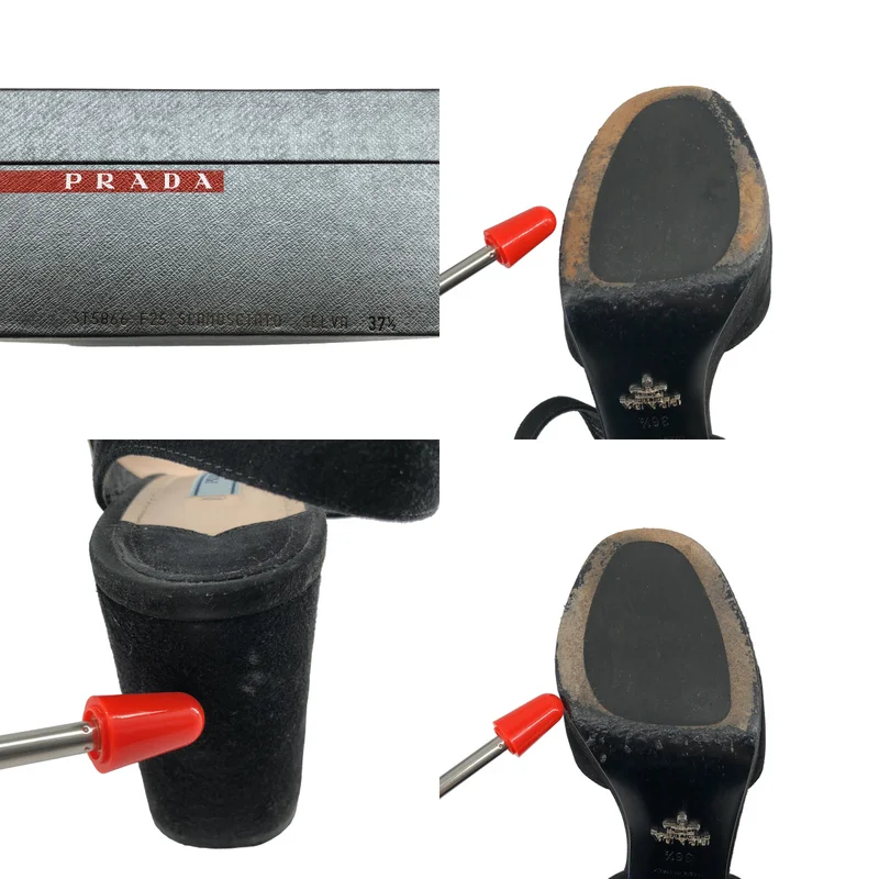 PRADA / プラダ | スエード クロスストラップ プラットフォーム サンダル | 36 1/2 | レディース