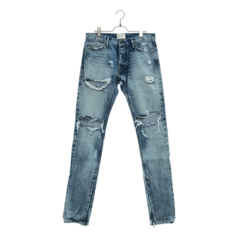 FEAR OF GOD / フィアオブゴッド | 2016AW | 4th Selvedge Denim / クラッシュ加工 サイドジップ スキニーデニム | 32 | メンズ