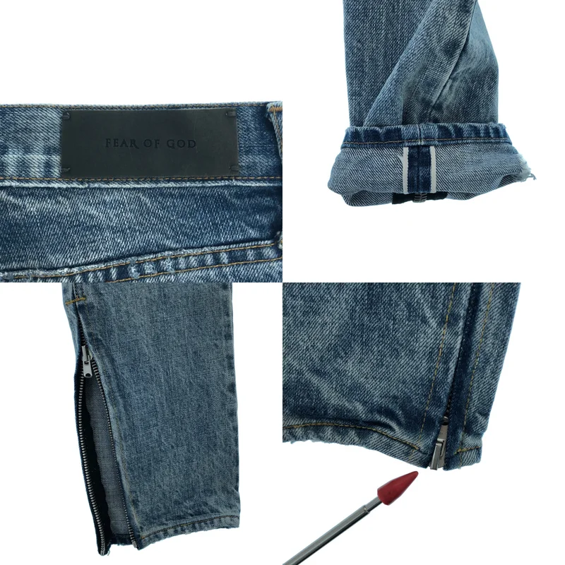 FEAR OF GOD / フィアオブゴッド | 2016AW | 4th Selvedge Denim / クラッシュ加工 サイドジップ スキニーデニム | 32 | メンズ