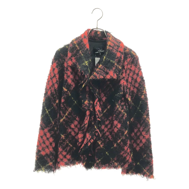 tricot COMME des GARCONS / トリココムデギャルソン | 2002AW | ウール モヘヤ フリル シングル ジャケット / 総裏地 | M | レディース