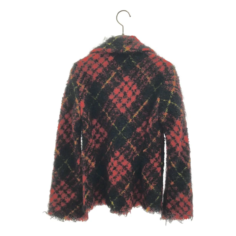 tricot COMME des GARCONS / トリココムデギャルソン | 2002AW | ウール モヘヤ フリル シングル ジャケット / 総裏地 | M | レディース