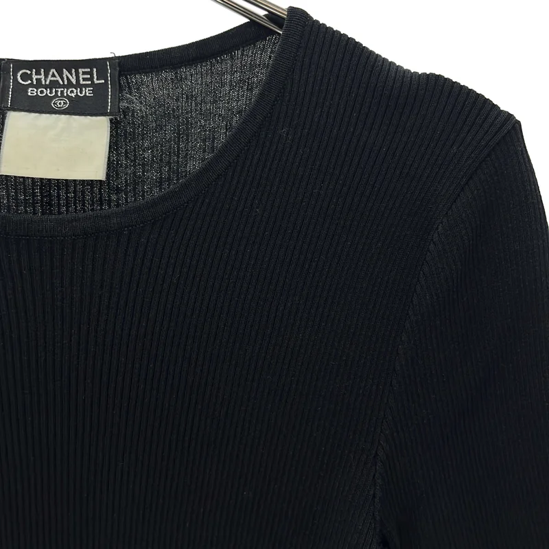 CHANEL / シャネル | リブ Tシャツ_半袖 C-TK-5914 | 40 | レディース