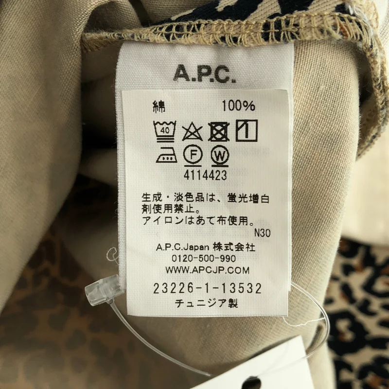 A.P.C. / アーペーセー | コットン レオパード ロングスリーブ プルオーバー ワンピース | 36 | レディース