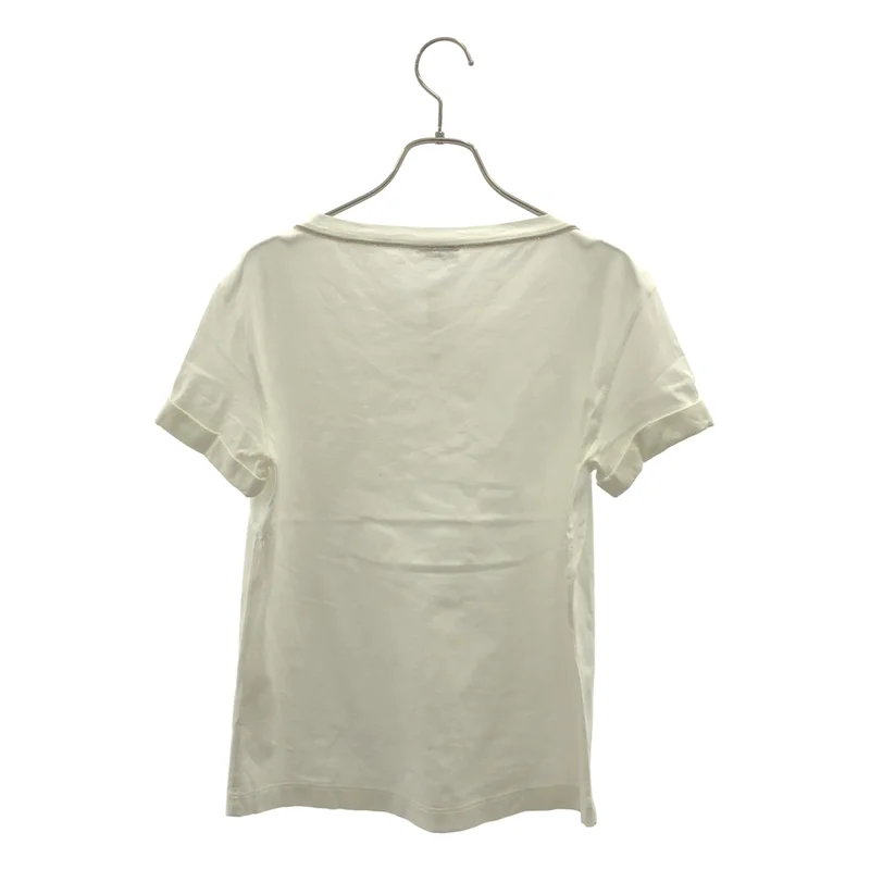 BRUNELLO CUCINELLI / ブルネロクチネリ | ラインストーン装飾 Vネック Tシャツ | XXS | レディース