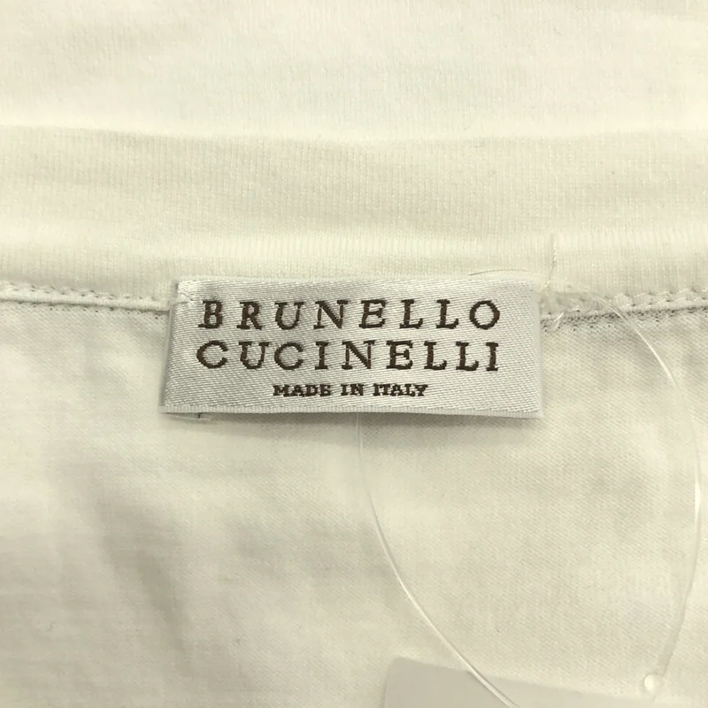 BRUNELLO CUCINELLI / ブルネロクチネリ | ラインストーン装飾 Vネック Tシャツ | XXS | レディース
