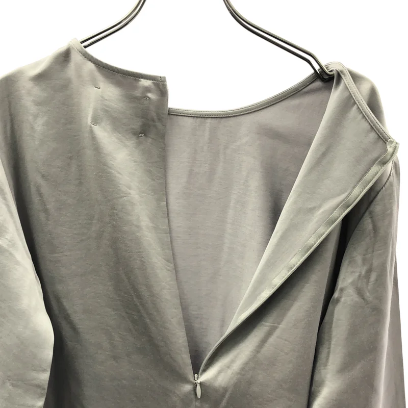 AMERI / アメリ | SIMPLE NO COLLAR TOP  サテンシャツ | F | レディース