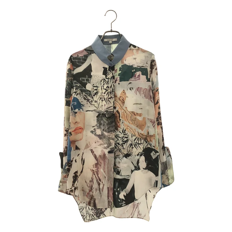 CARVEN / カルヴェン | シルク 総柄プリント シャツ | 36 | レディース
