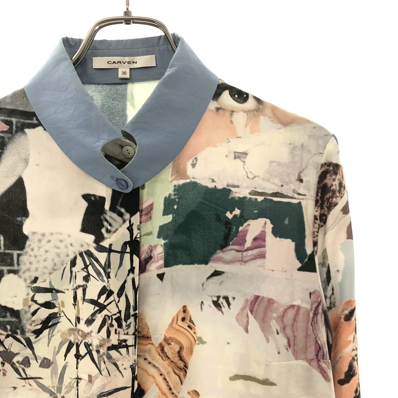 CARVEN / カルヴェン | シルク 総柄プリント シャツ | 36 | レディース