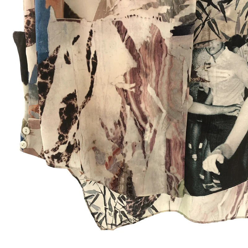 CARVEN / カルヴェン | シルク 総柄プリント シャツ | 36 | レディース