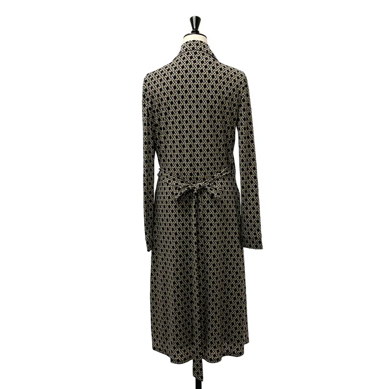 BROOKS BROTHERS / ブルックスブラザーズ | ジオメトリック 総柄 カシュクールワンピース | M | レディース