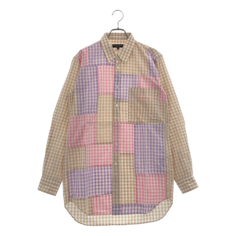 COMME des GARCONS HOMME PLUS / コムデギャルソンオムプリュス | 製品洗い加工 チェック パッチワークシャツ | XS | メンズ