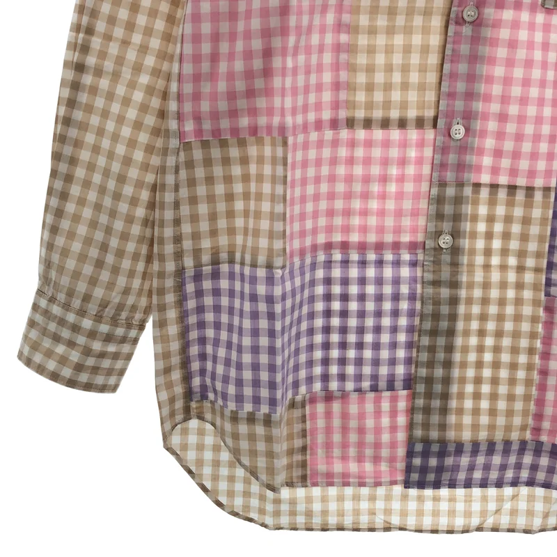 COMME des GARCONS HOMME PLUS / コムデギャルソンオムプリュス | 製品洗い加工 チェック パッチワークシャツ | XS | メンズ