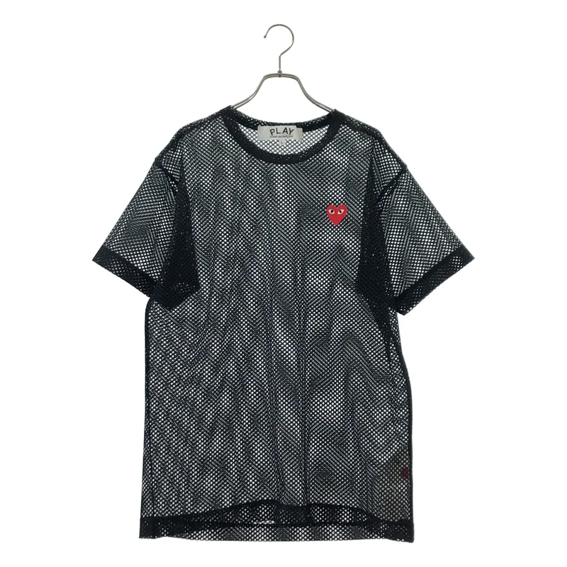 PLAY COMME des GARCONS / プレイコムデギャルソン | AD2025/8 | MESH T-SHIRT RED EMBLEM / レッドハート メッシュTシャツ | L | レディース