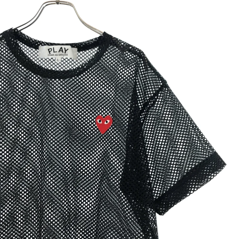 PLAY COMME des GARCONS / プレイコムデギャルソン | AD2025/8 | MESH T-SHIRT RED EMBLEM / レッドハート メッシュTシャツ | L | レディース
