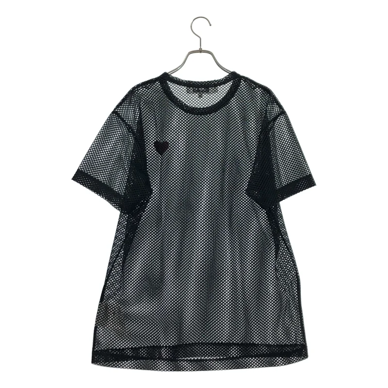 PLAY COMME des GARCONS / プレイコムデギャルソン | AD2025/8 | MESH T-SHIRT RED EMBLEM / レッドハート メッシュTシャツ | L | レディース