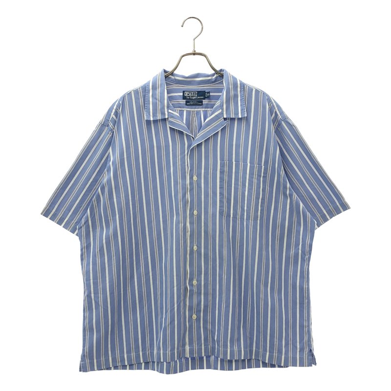 POLO BY RALPH LAUREN / ポロバイラルフローレン | 1990s | ヴィンテージ / CALDWELL コットン ストライプ オープンカラー 半袖シャツ | XL | メンズ