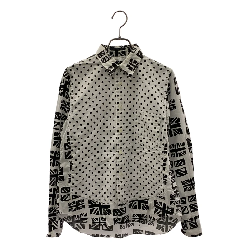 BLACK COMME des GARCONS / ブラックコムデギャルソン | 2013SS | コットン 総柄 アシンメトリー ユニオンジャック シャツ | XS | メンズ