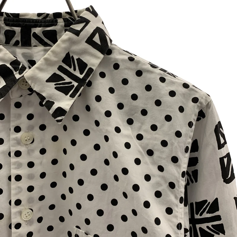 BLACK COMME des GARCONS / ブラックコムデギャルソン | 2013SS | コットン 総柄 アシンメトリー ユニオンジャック シャツ | XS | メンズ