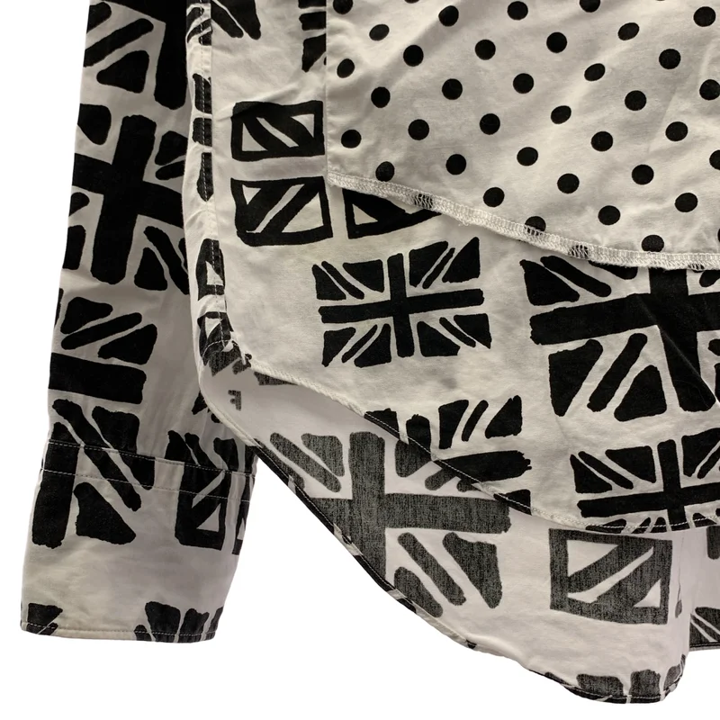 BLACK COMME des GARCONS / ブラックコムデギャルソン | 2013SS | コットン 総柄 アシンメトリー ユニオンジャック シャツ | XS | メンズ