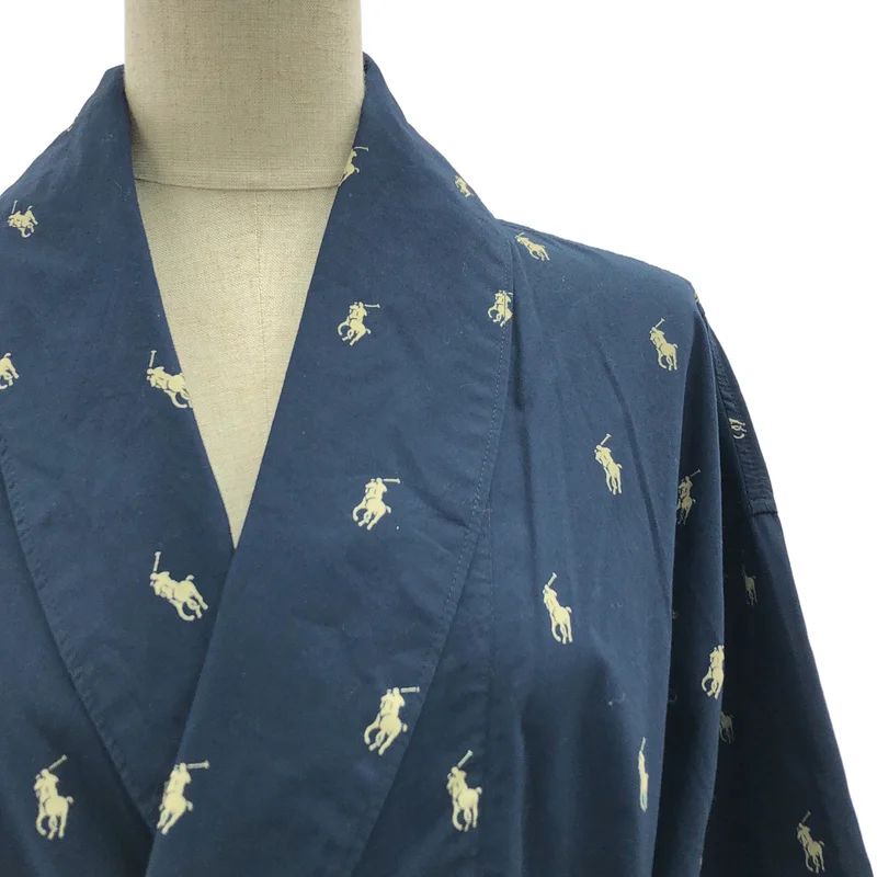 POLO RALPH LAUREN / ポロラルフローレン | 総柄 ポニー 刺しゅう コットン ガウンコート | M | レディース