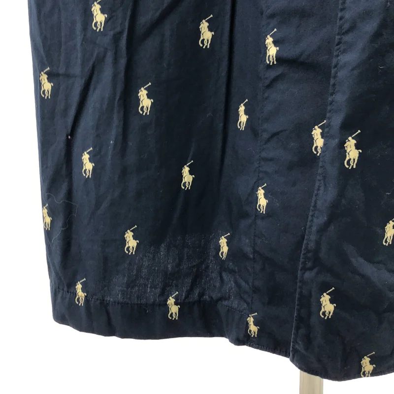 POLO RALPH LAUREN / ポロラルフローレン | 総柄 ポニー 刺しゅう コットン ガウンコート | M | レディース