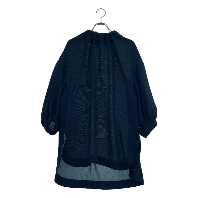 HYKE / ハイク | 2021SS | SHARK SKIN SHIRRED TOP / シャークスキン シアートップ 半袖ブラウス | 2 | レディース