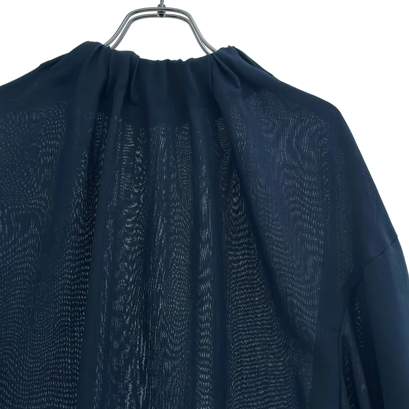 HYKE / ハイク | 2021SS | SHARK SKIN SHIRRED TOP / シャークスキン シアートップ 半袖ブラウス | 2 | レディース