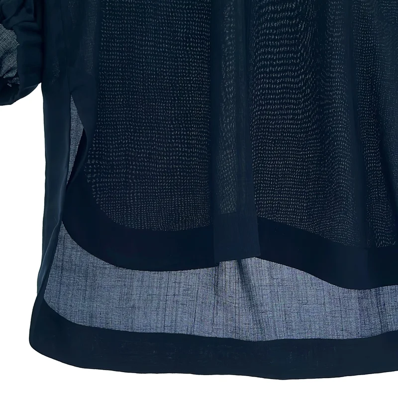 HYKE / ハイク | 2021SS | SHARK SKIN SHIRRED TOP / シャークスキン シアートップ 半袖ブラウス | 2 | レディース