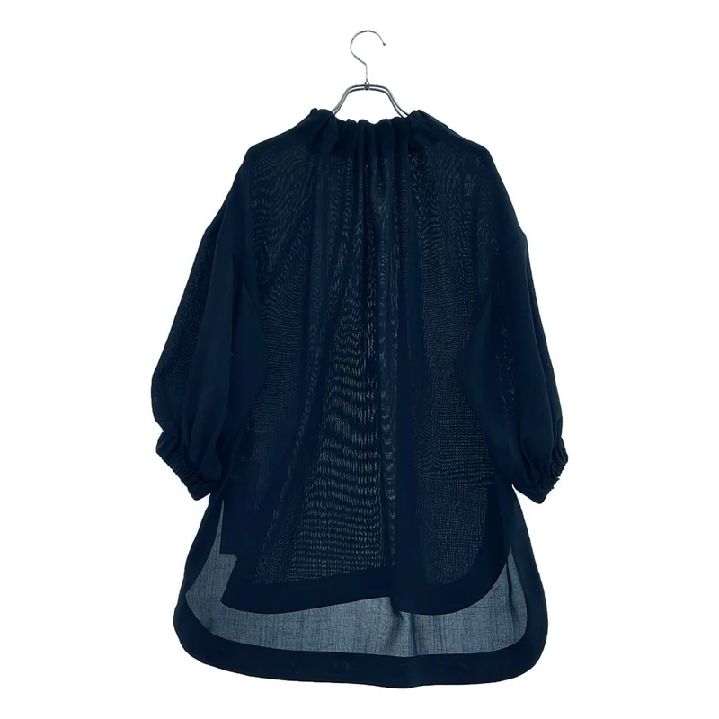 HYKE / ハイク | 2021SS | SHARK SKIN SHIRRED TOP / シャークスキン シアートップ 半袖ブラウス | 2 | レディース