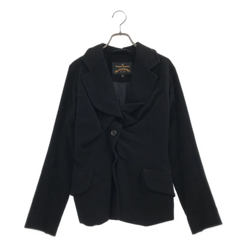 Vivienne Westwood ANGLOMANIA / ヴィヴィアンウエストウッドアングロマニア | コットン ギャザー テーラードジャケット | 38 | レディース