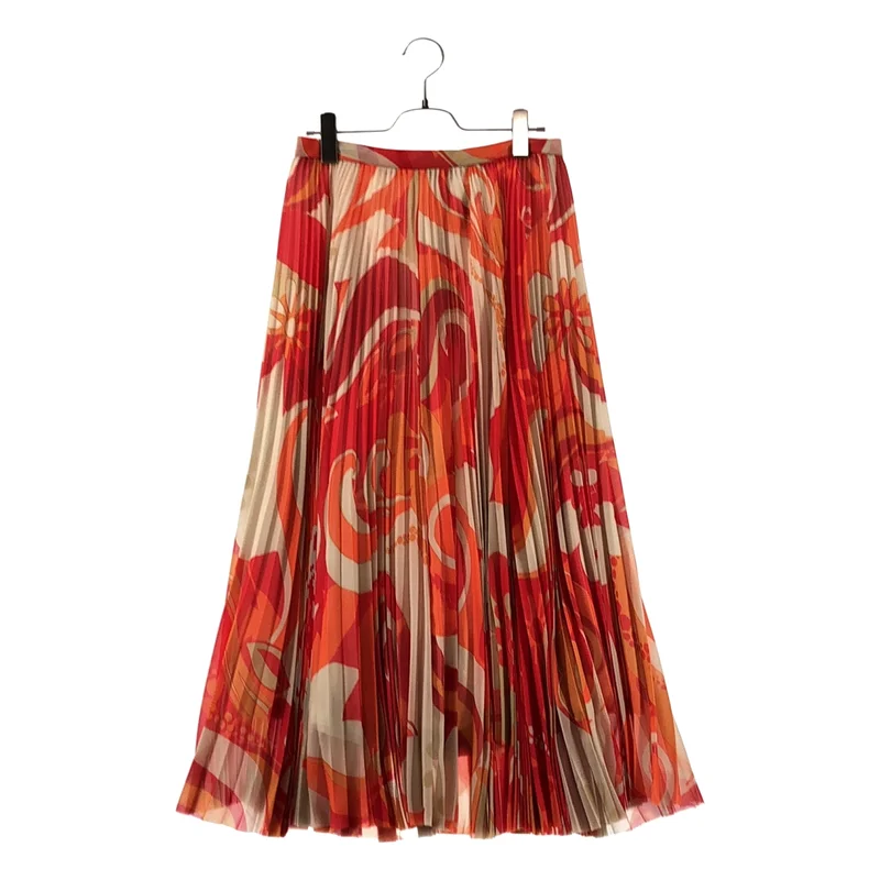 DRIES VAN NOTEN / ドリスヴァンノッテン | フラワープリント シアー プリーツスカート | 36 | レディース