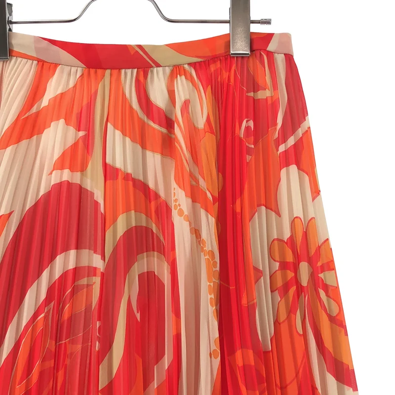 DRIES VAN NOTEN / ドリスヴァンノッテン | フラワープリント シアー プリーツスカート | 36 | レディース