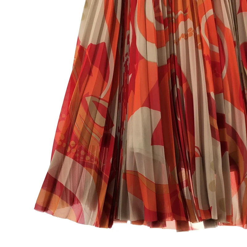 DRIES VAN NOTEN / ドリスヴァンノッテン | フラワープリント シアー プリーツスカート | 36 | レディース