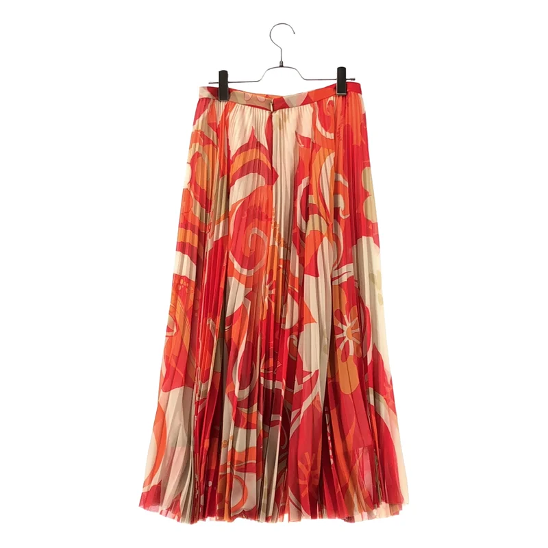 DRIES VAN NOTEN / ドリスヴァンノッテン | フラワープリント シアー プリーツスカート | 36 | レディース