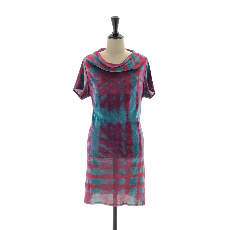 ISSEY MIYAKE / イッセイミヤケ | ベロア ハイネック ノースリーブ ドレス ワンピース | 3 | レディース