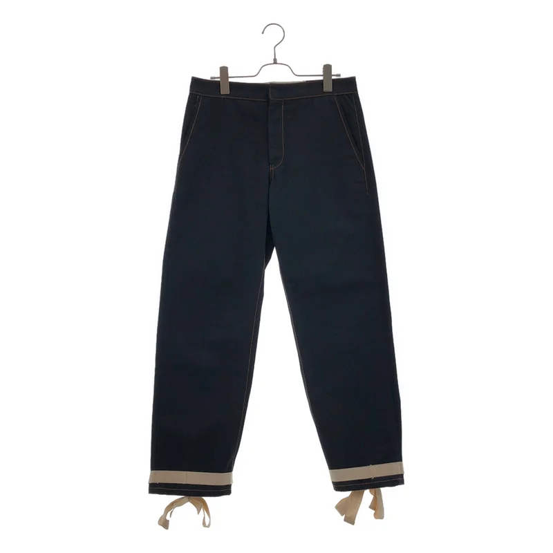 JIL SANDER+ / ジルサンダープラス | コットン 裾テープリボン パンツ | 26 | レディース