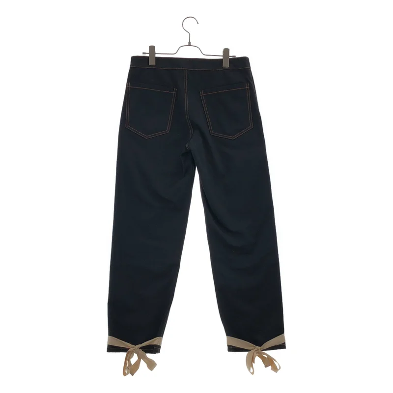 JIL SANDER+ / ジルサンダープラス | コットン 裾テープリボン パンツ | 26 | レディース
