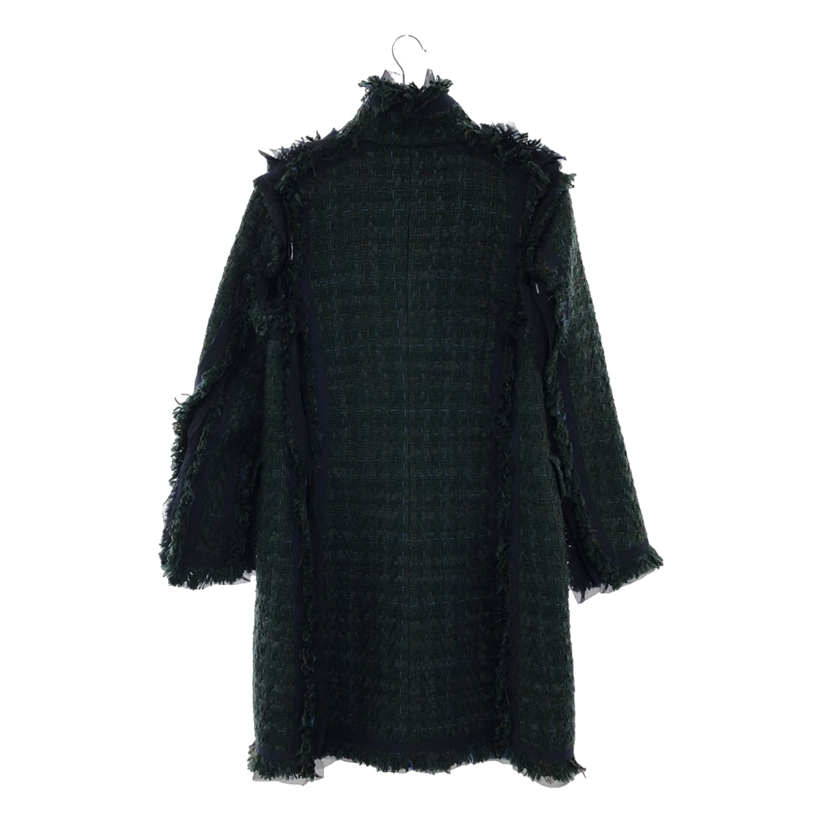 美品】 sacai / サカイ | フリンジツイード スタンドカラーコート | 1