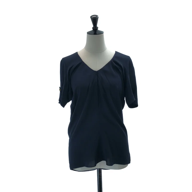 BALENCIAGA / バレンシアガ | 2004SS | ヘンリーネック 半袖 シアーブラウス | 38 | レディース