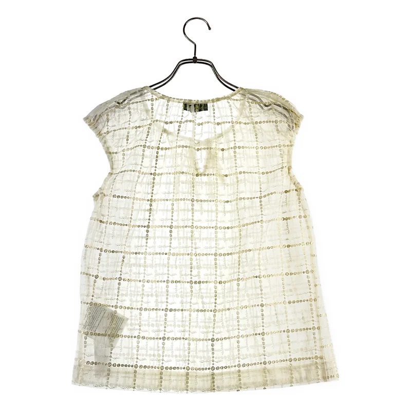 tricot COMME des GARCONS / トリココムデギャルソン | 2002SS | ナイロン チェック シアー ノースリーブ ブラウス |