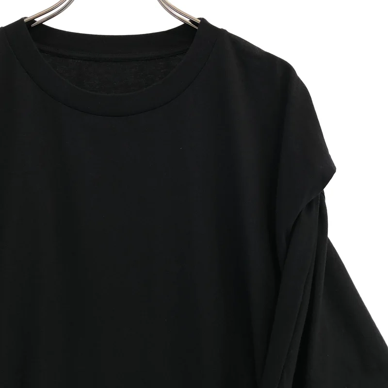 MM6 Maison Margiela / エムエムシックスメゾンマルジェラ | 2023SS | ロゴ刺しゅう ロングスリーブドッキング ノースリーブカットソー | M | レディース